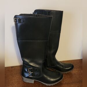 Clarks Tall Black Boots with Buckle Detail 7